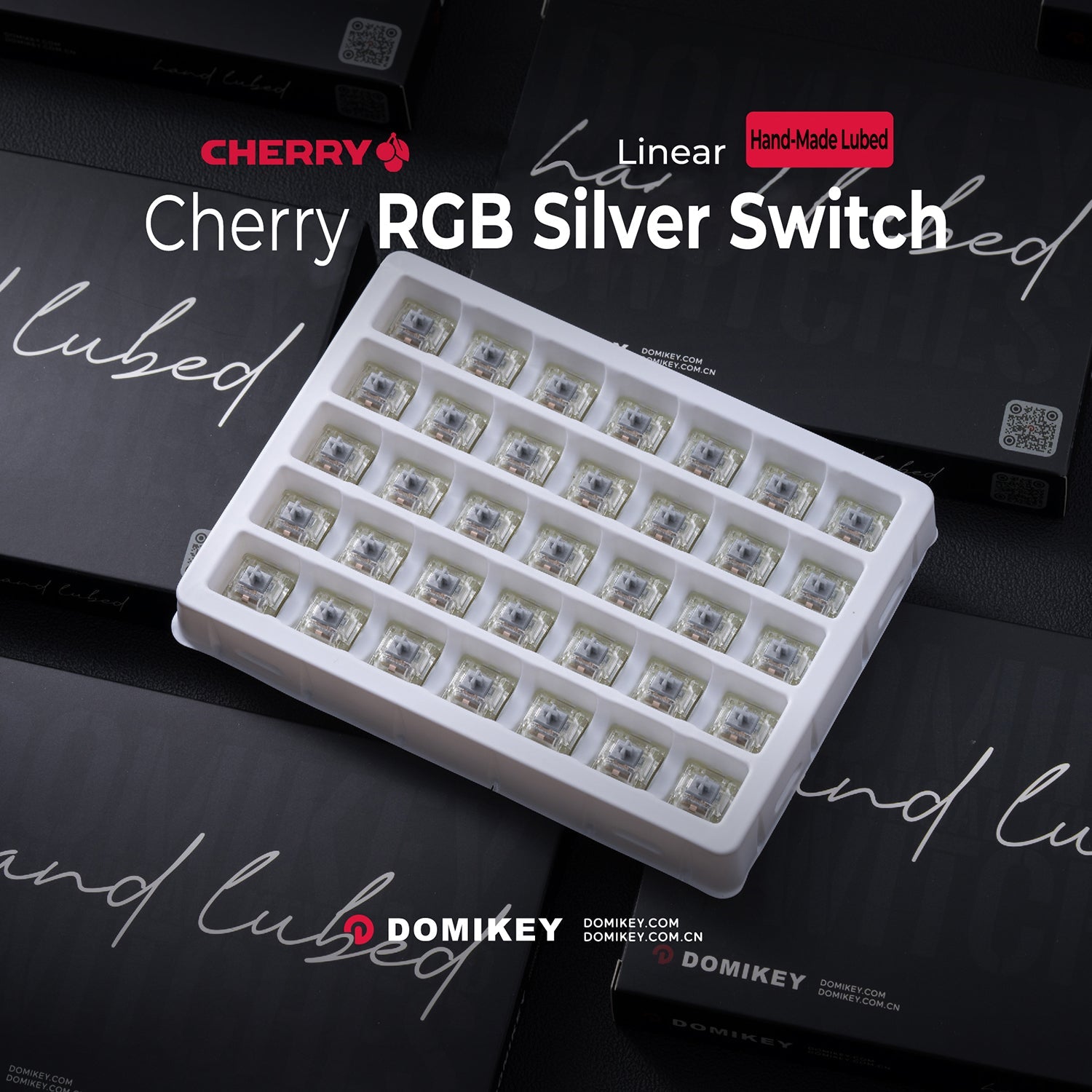 Domikey Hand-lubed Cherry Silver Switch