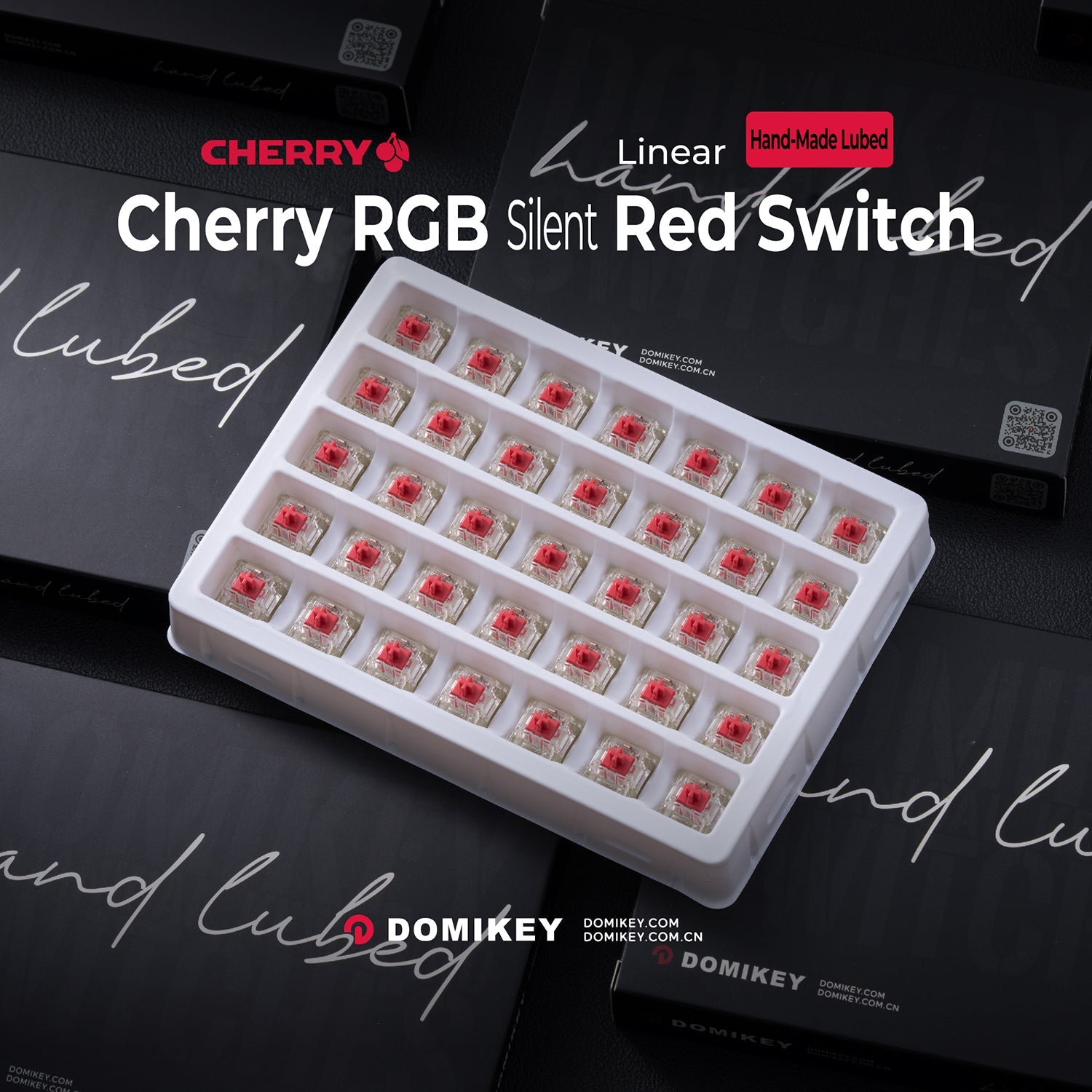 Domikey Hand-lubed Cherry Silent Red Switch