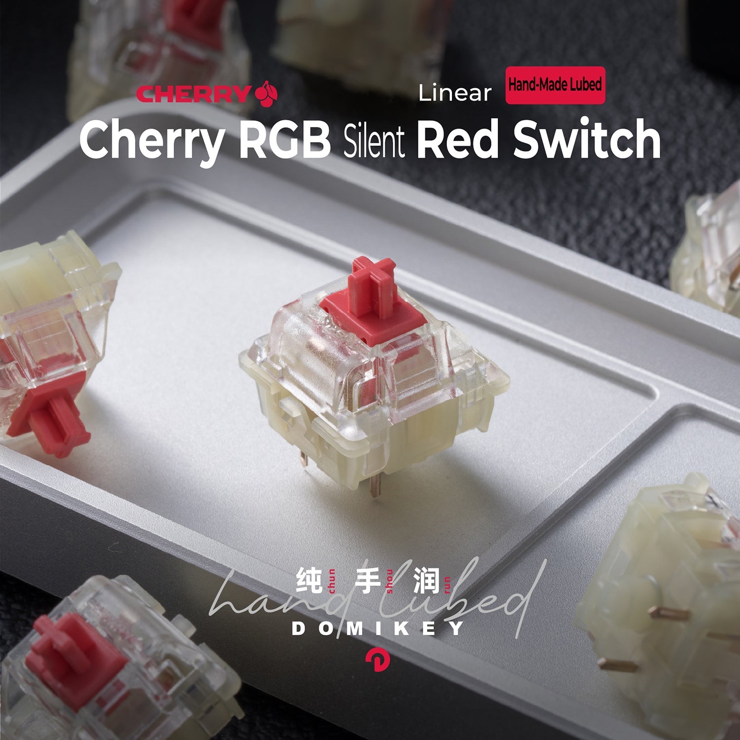 Domikey Hand-lubed Cherry Silent Red Switch