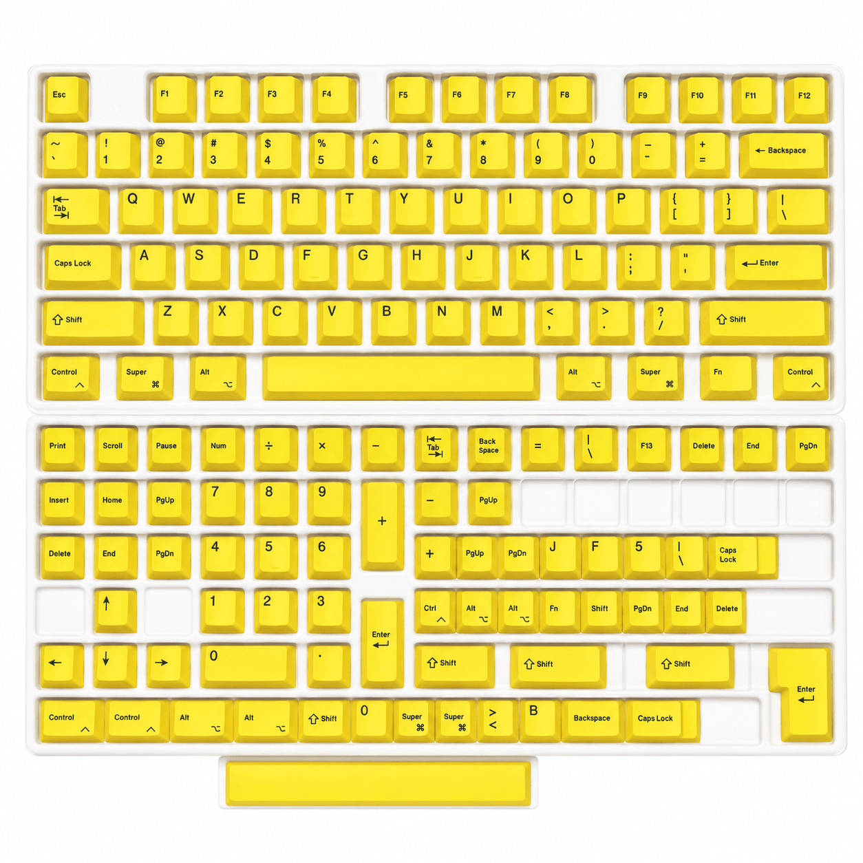 Yellow Front-Legend Cherry Profile PBT Dye-Sub Keycap Set