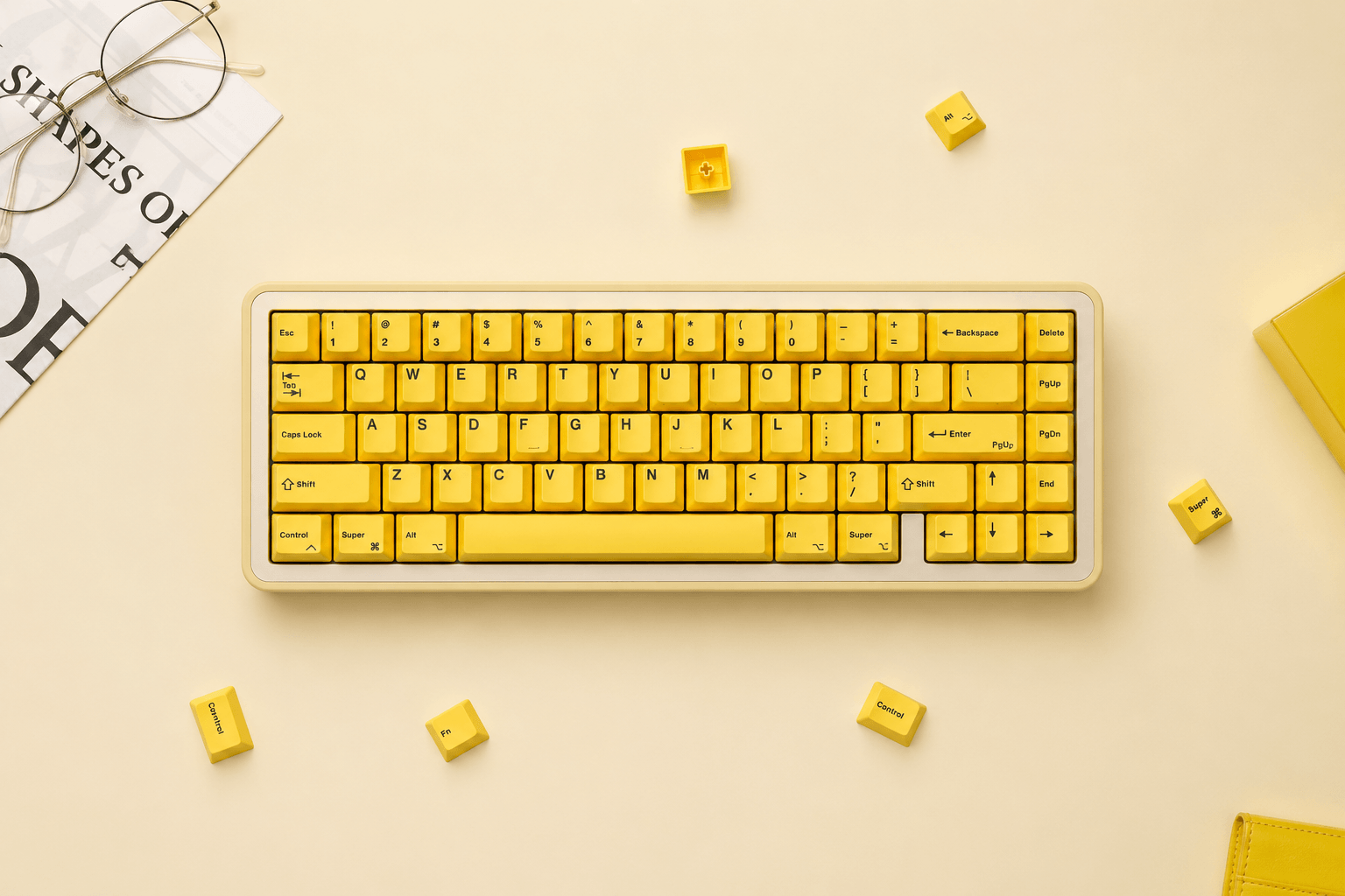 Yellow Front-Legend Cherry Profile PBT Dye-Sub Keycap Set