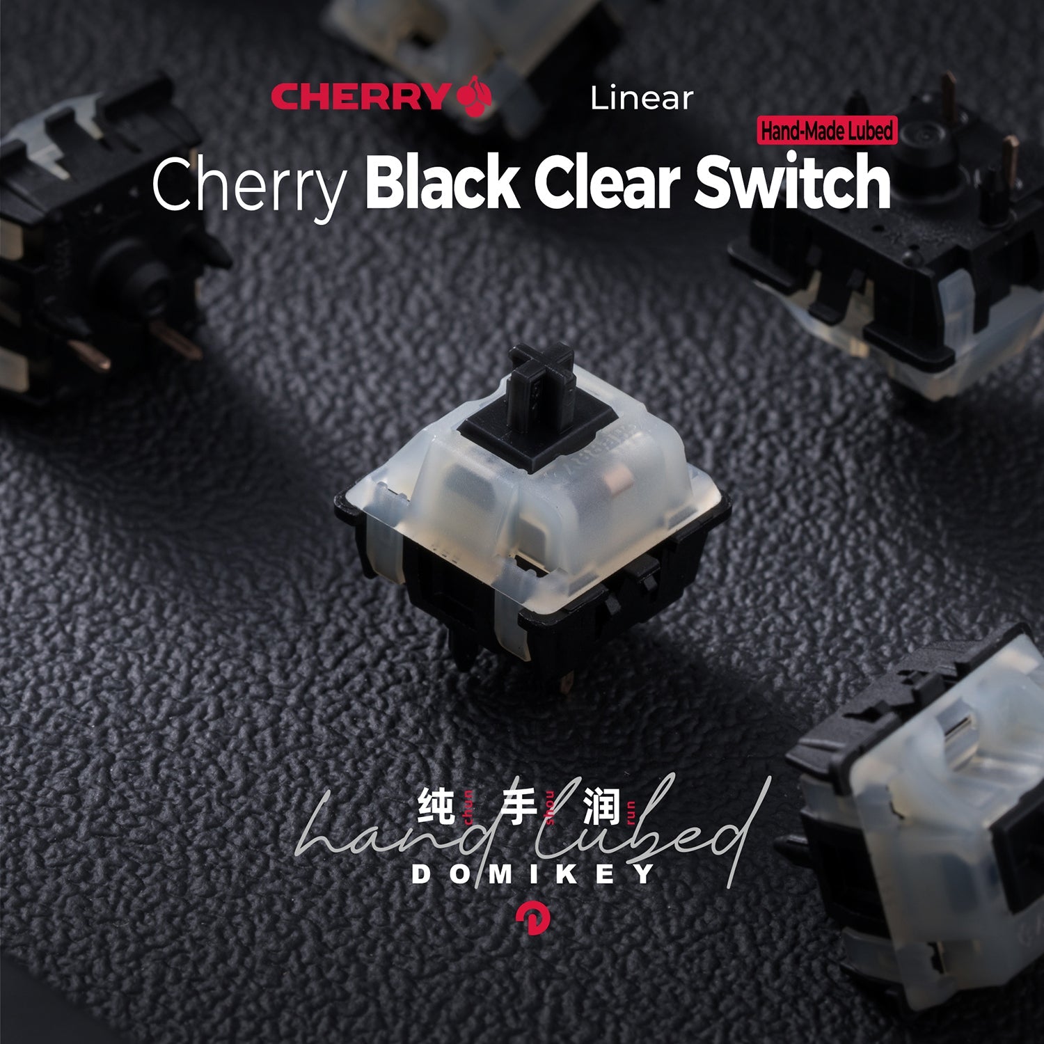 Domikey Hand-lubed Cherry Black Clear switch