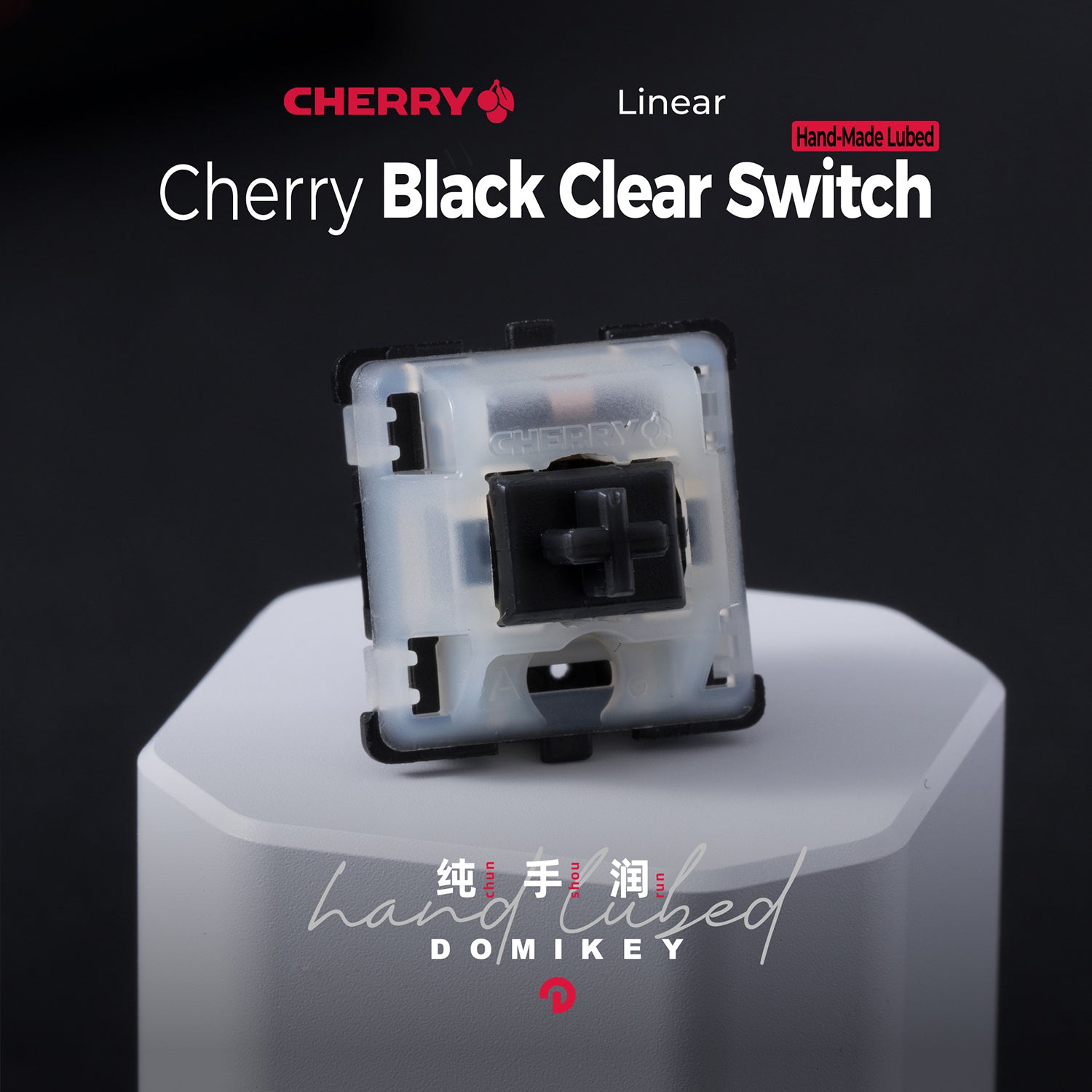 Domikey Hand-lubed Cherry Black Clear switch