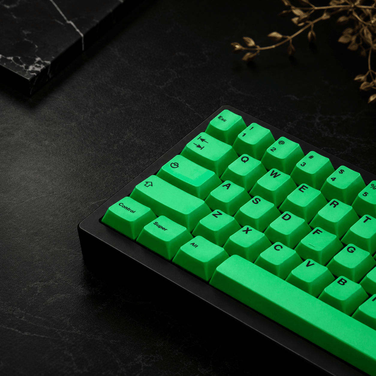 Green Front-Legend Cherry Profile PBT Dye-Sub Keycap Set