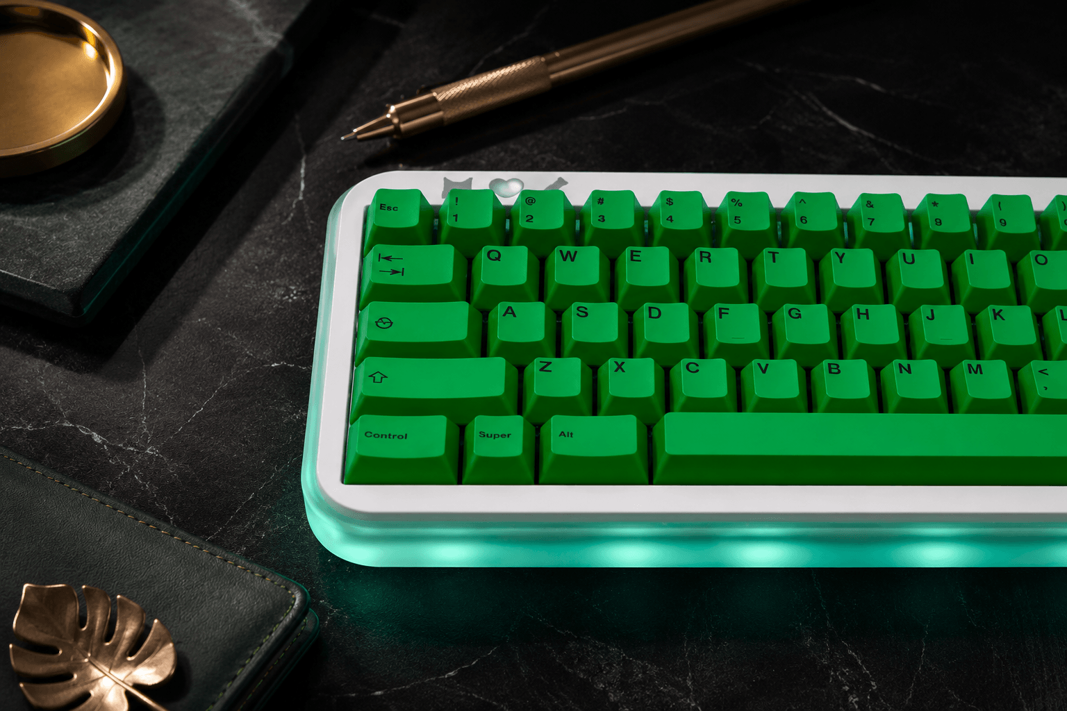 Green Front-Legend Cherry Profile PBT Dye-Sub Keycap Set