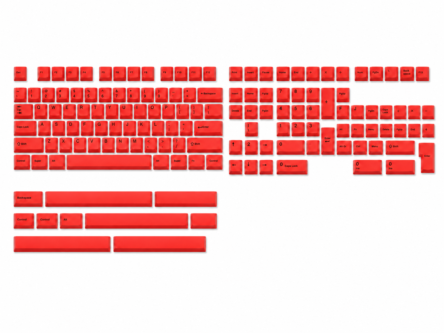 Red Front-Legend Cherry Profile PBT Dye-Sub Keycap Set
