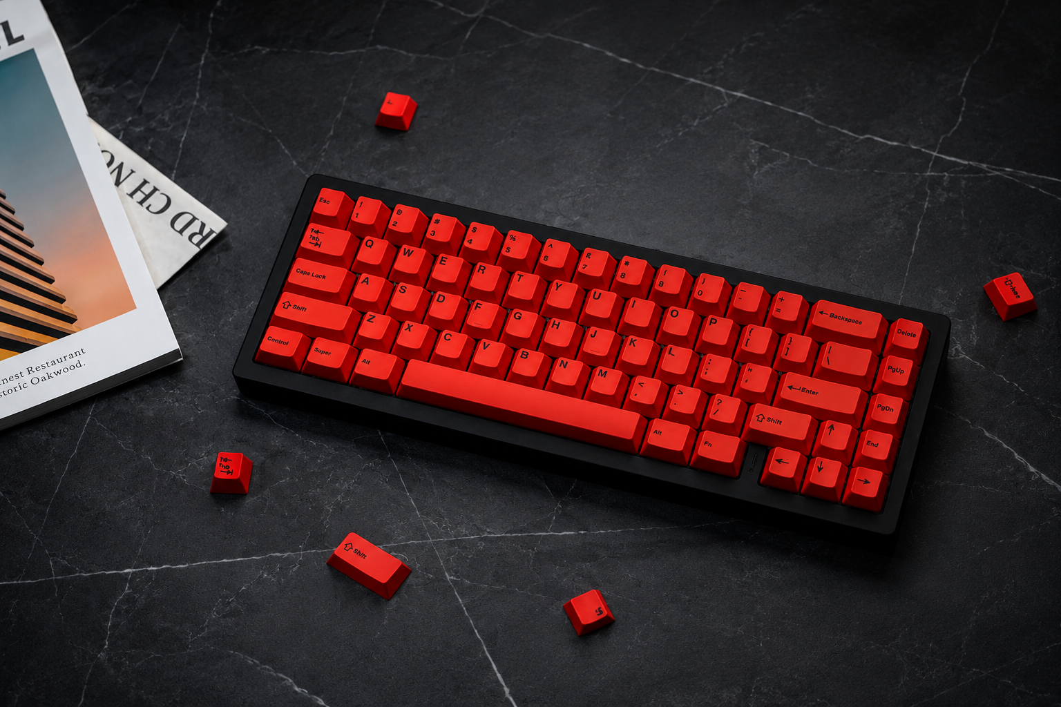 Red Front-Legend Cherry Profile PBT Dye-Sub Keycap Set