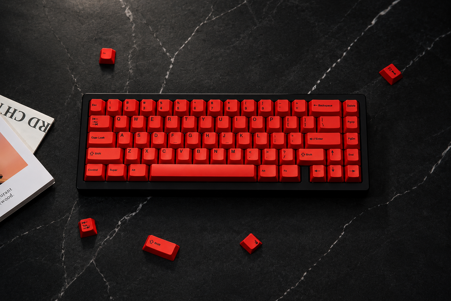 Red Front-Legend Cherry Profile PBT Dye-Sub Keycap Set