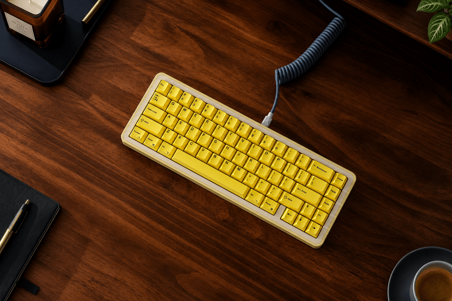 Yellow Front-Legend Cherry Profile PBT Dye-Sub Keycap Set