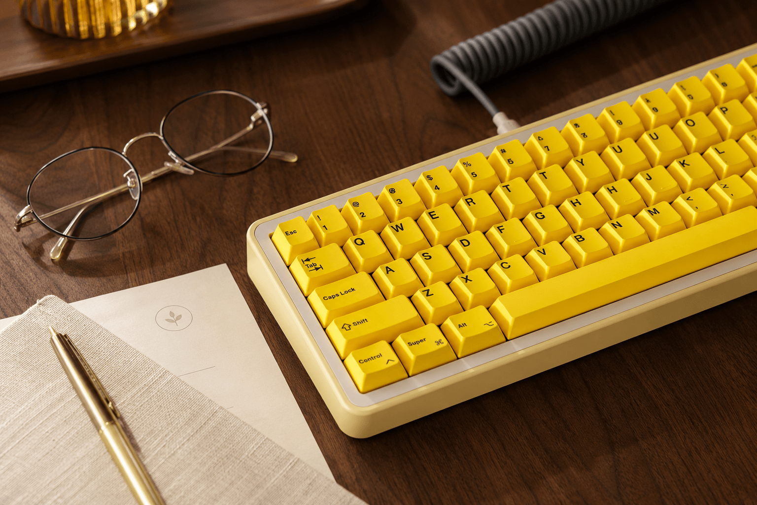Yellow Front-Legend Cherry Profile PBT Dye-Sub Keycap Set