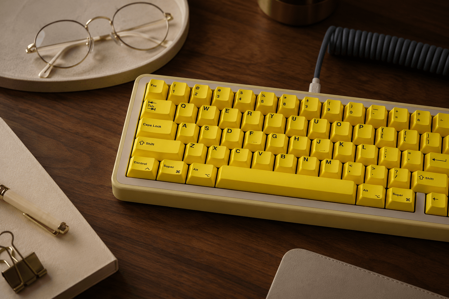 Yellow Front-Legend Cherry Profile PBT Dye-Sub Keycap Set