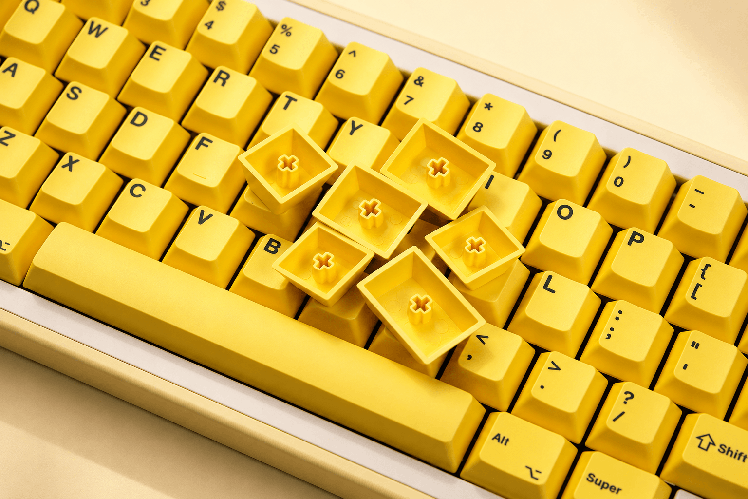 Yellow Front-Legend Cherry Profile PBT Dye-Sub Keycap Set