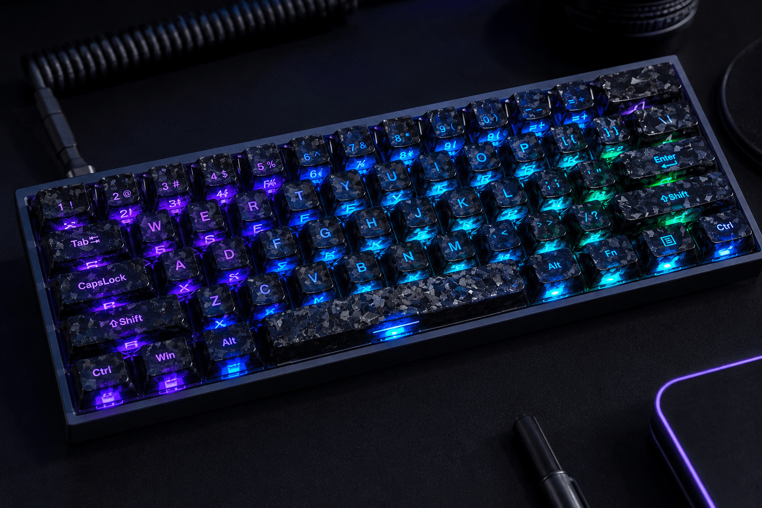 PSY Commu Carbon-Look Keycap Set