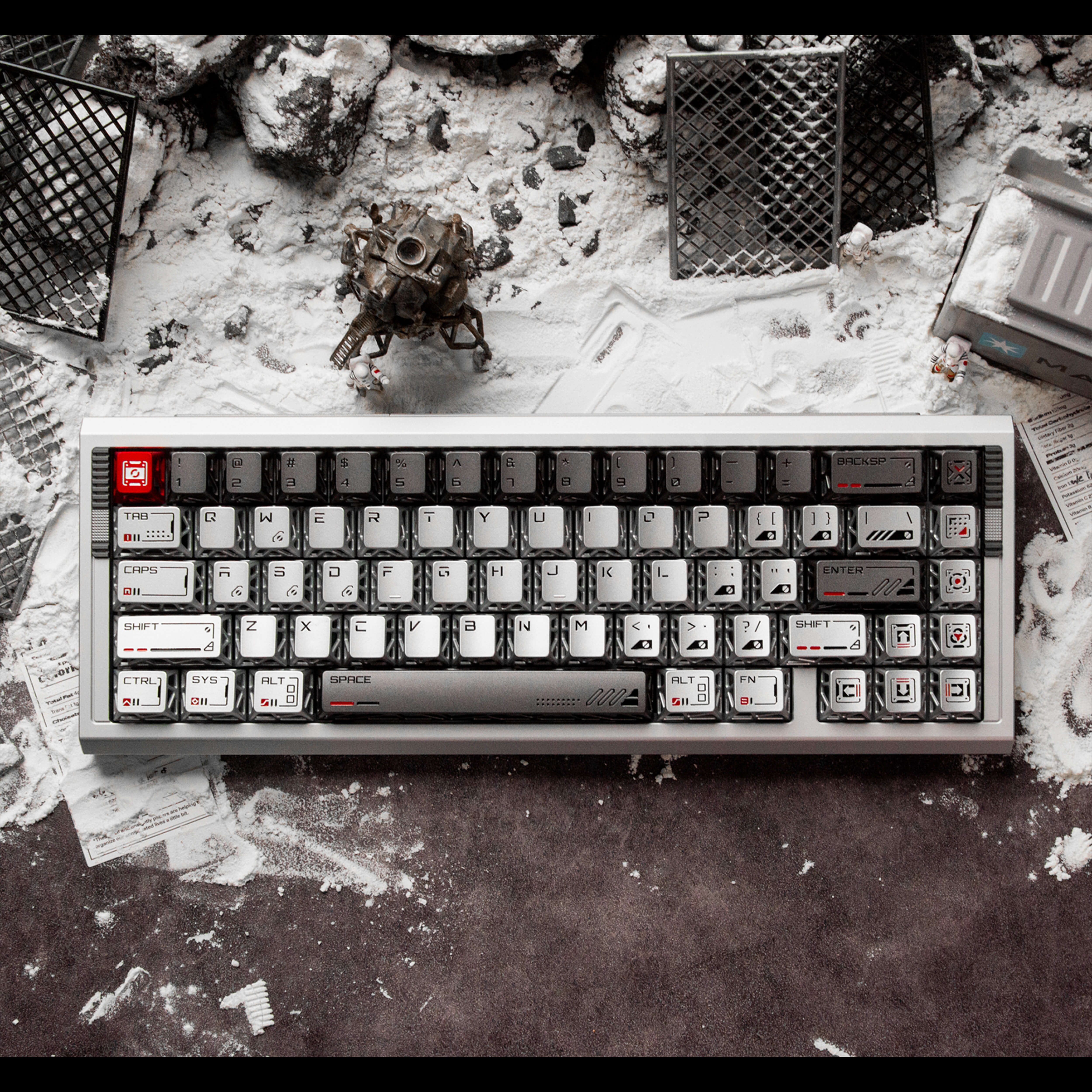 Metal Hollow Keycaps Set