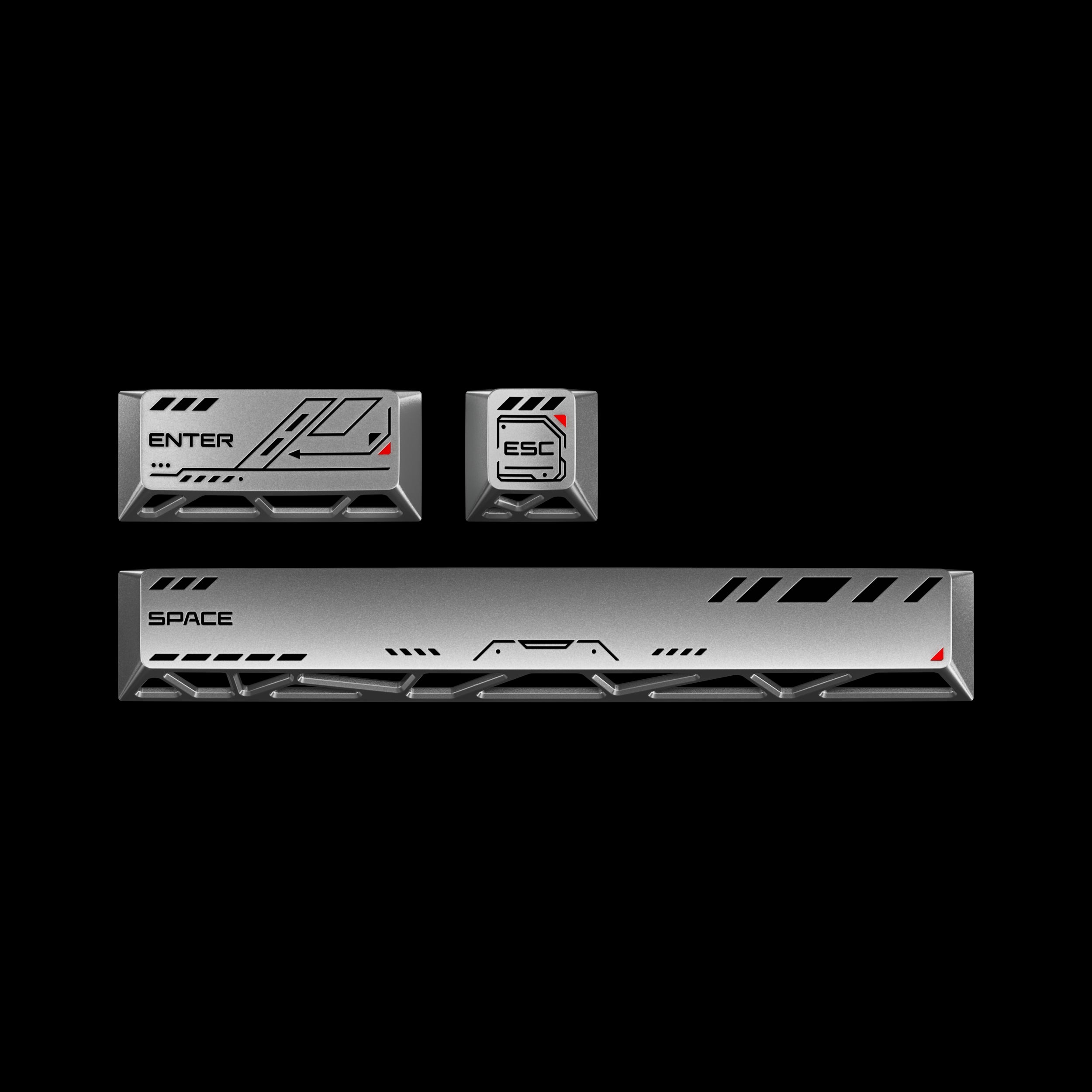 Front & Back Hollow Keycaps Set